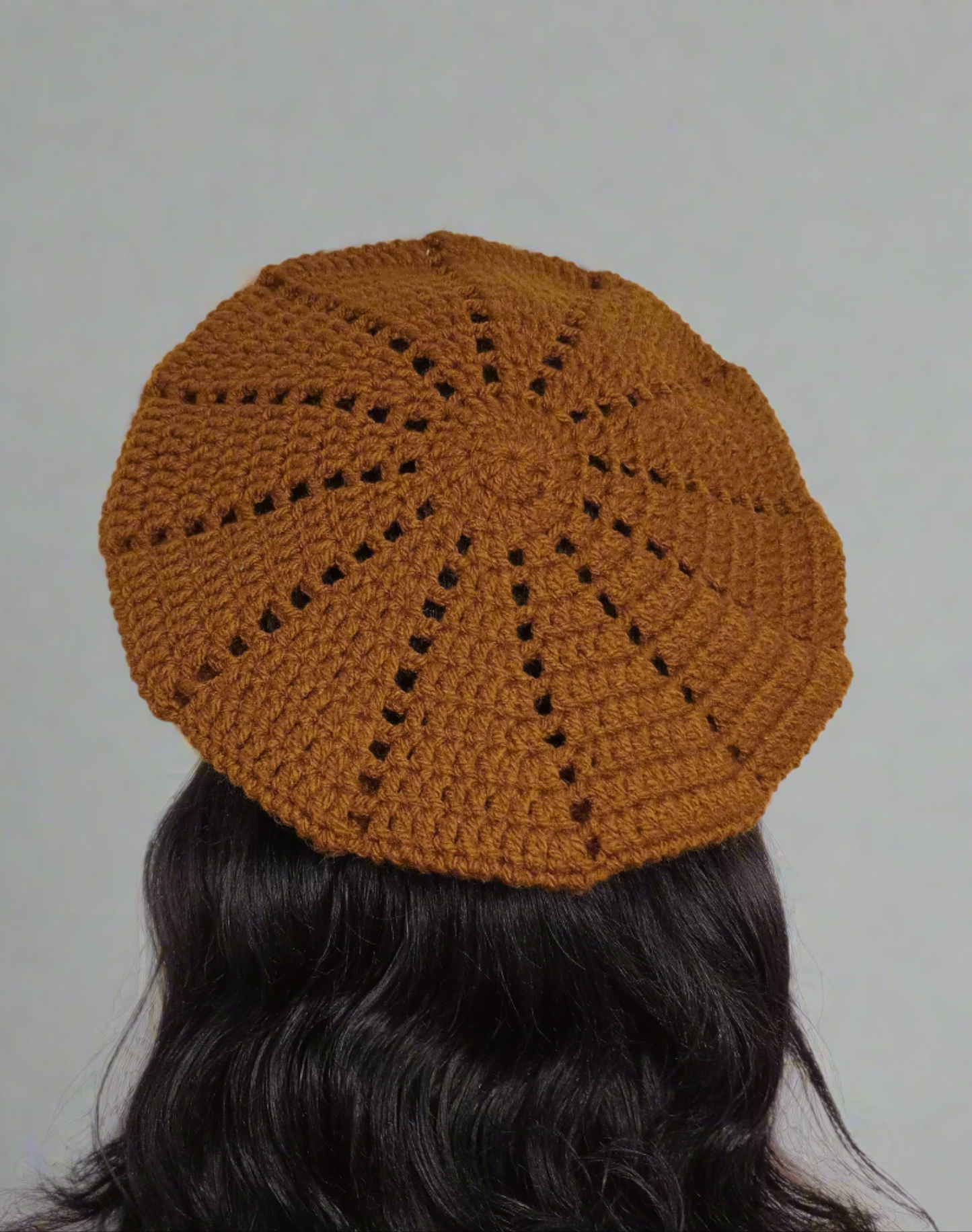 Brown Crochet Beret, Army Green Crochet Beret.