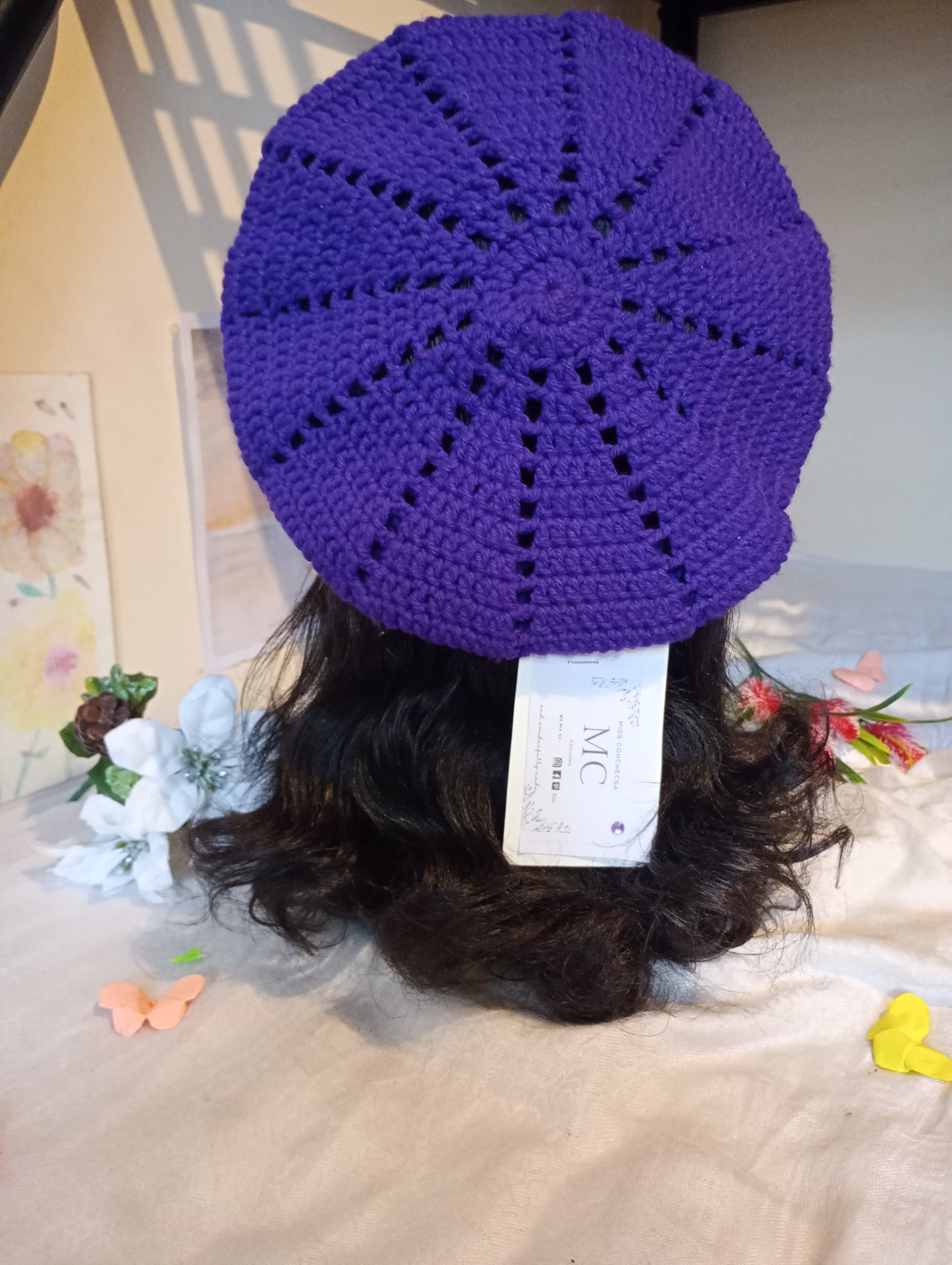 Blue Crochet Beret || Purple Crochet Beret