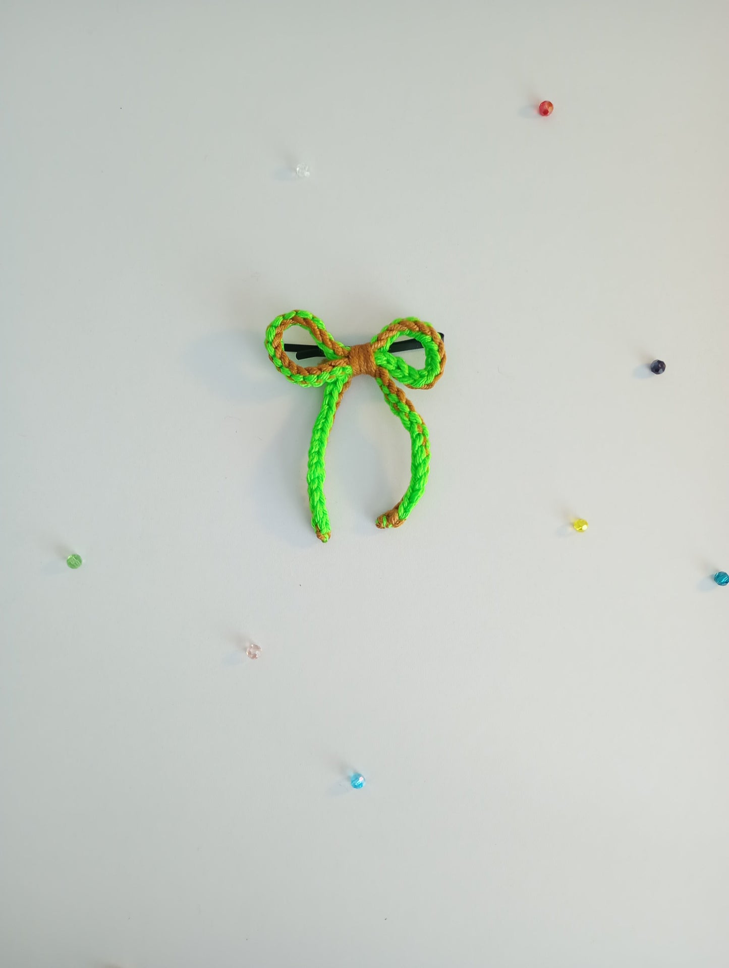 (Mini) String Crochet Hair Bow with Clip.