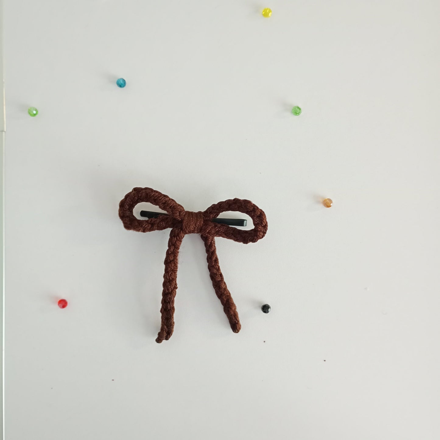 (Mini) String Crochet Hair Bow with Clip.