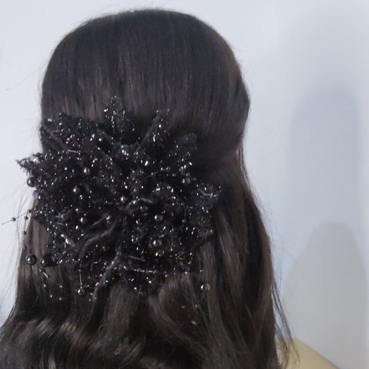 Black Hair Brooch  | Black Hair Accessories.