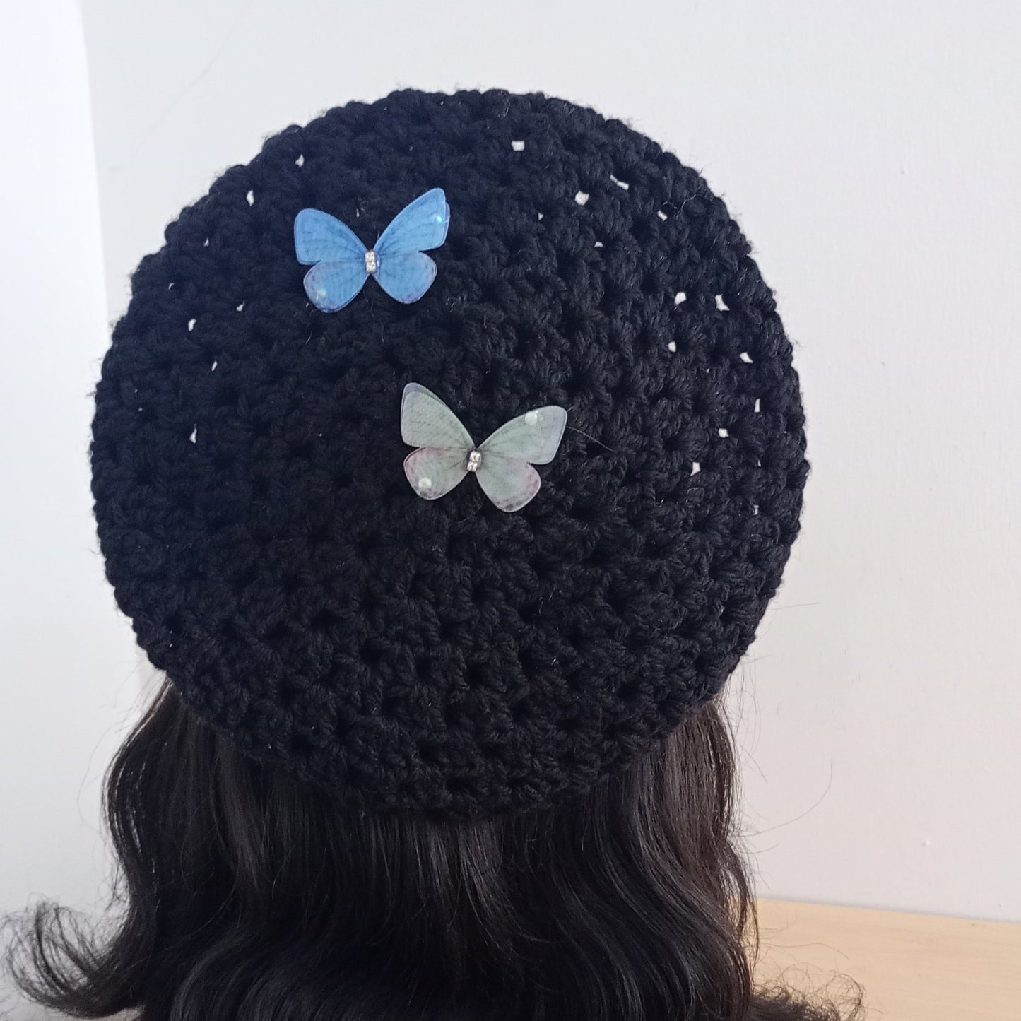 Black Crochet Beret (Kids) #2