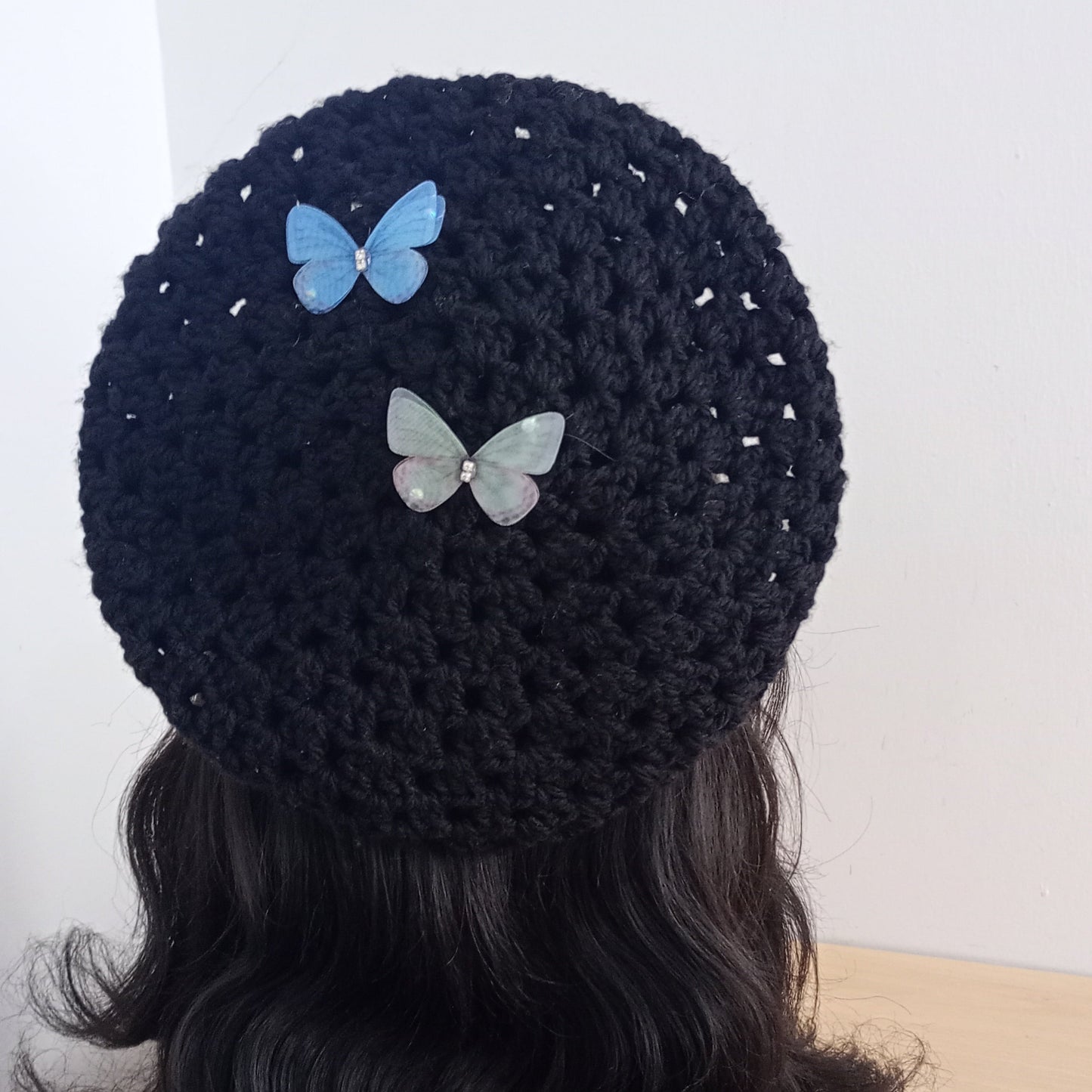 Black Crochet Beret (Kids) #2