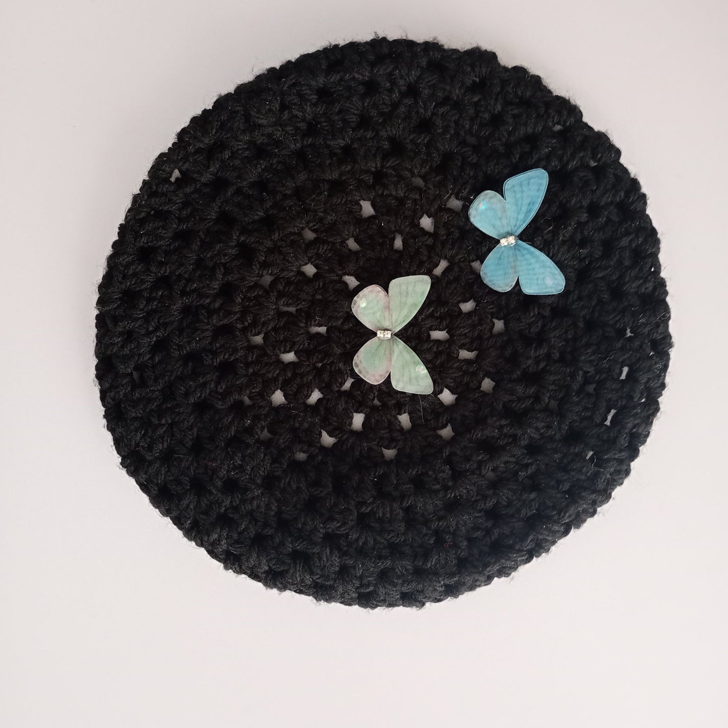 Black Crochet Beret (Kids) #2