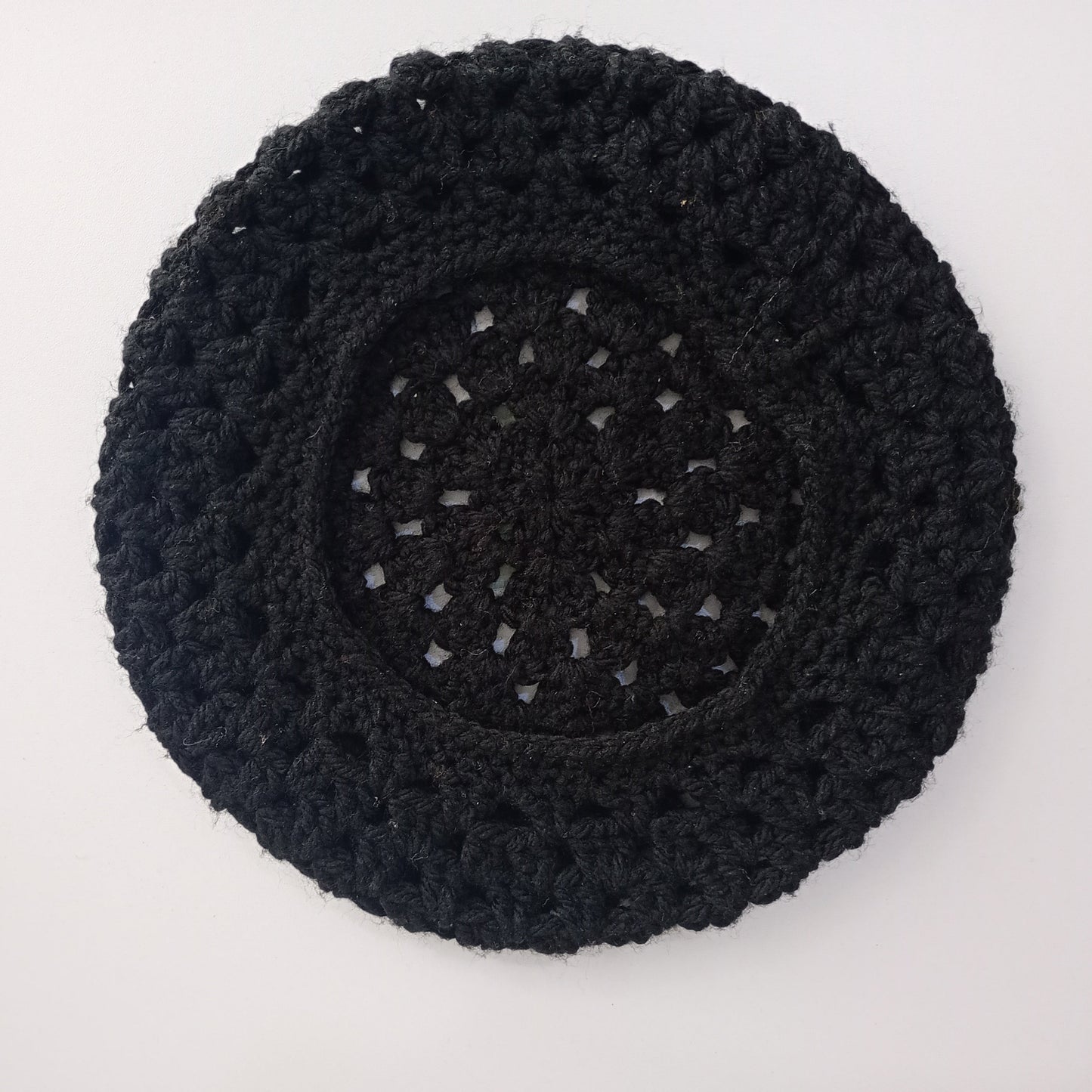 Black Crochet Beret (Kids) #2
